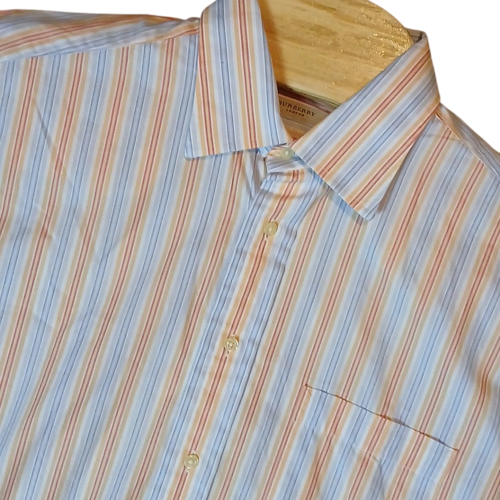 Burberry Of London Striped Long Sleeve Dress Shirt‎ 16/L